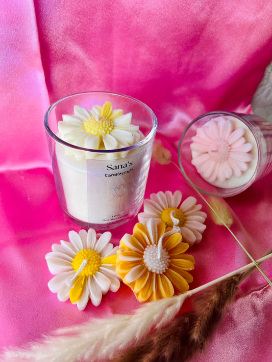Medium Size scented daisy in jar candle