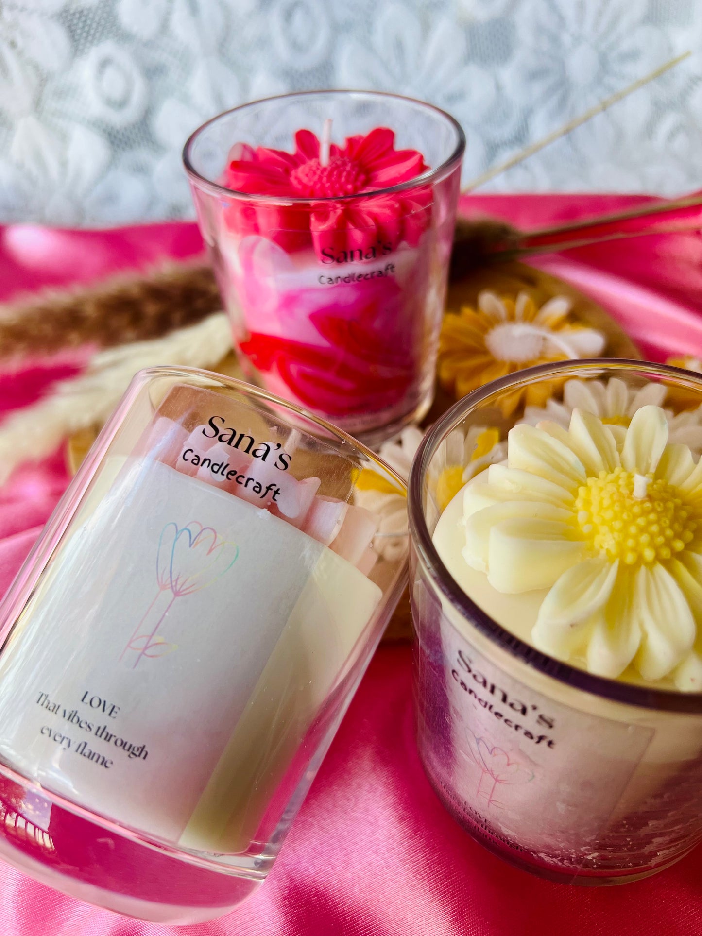 Medium Size scented daisy in jar candle