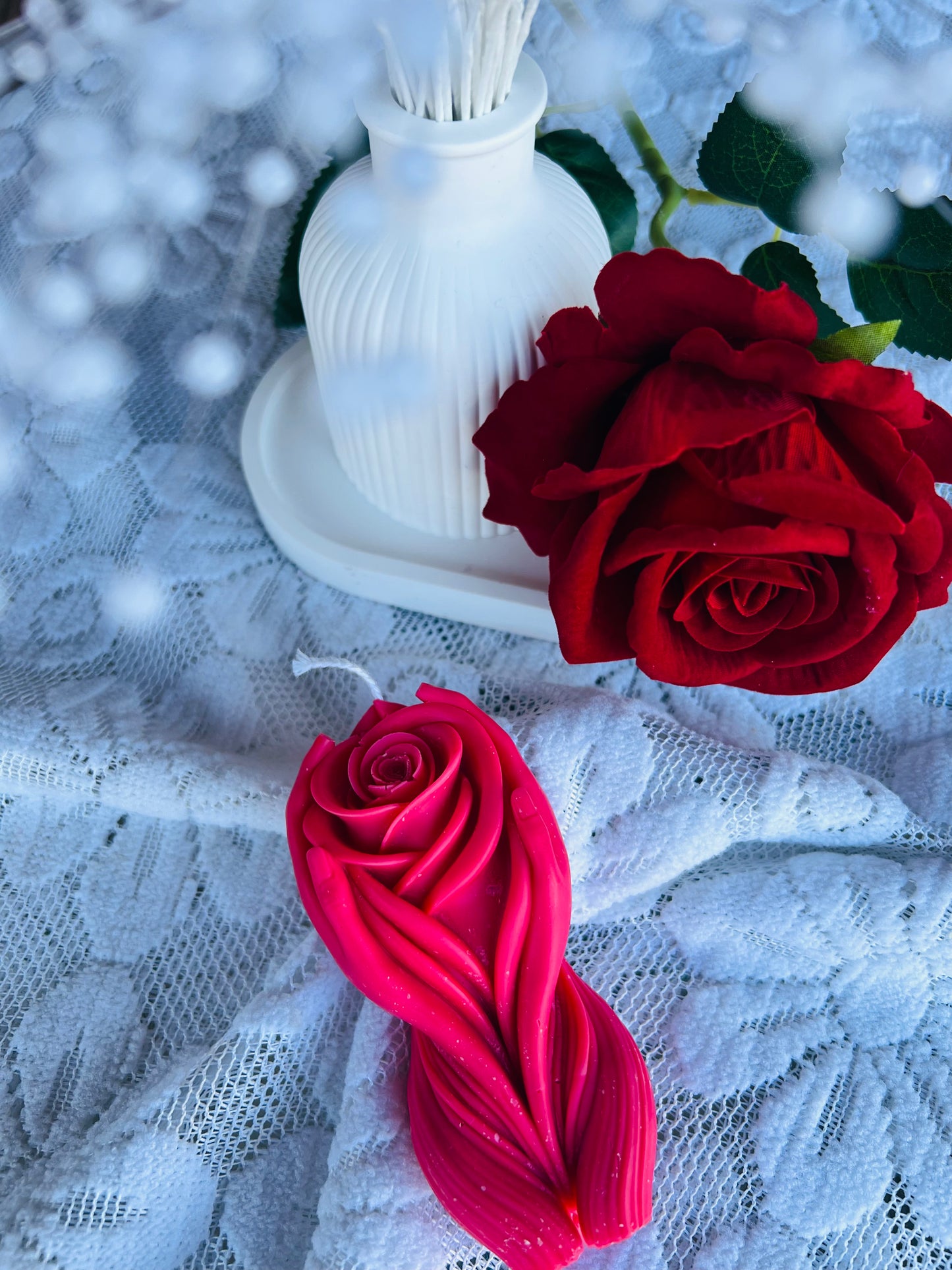 Valentine’s day Rose candle