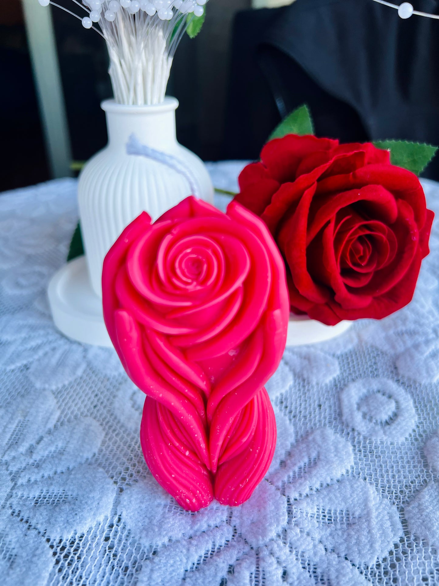 Valentine’s day Rose candle