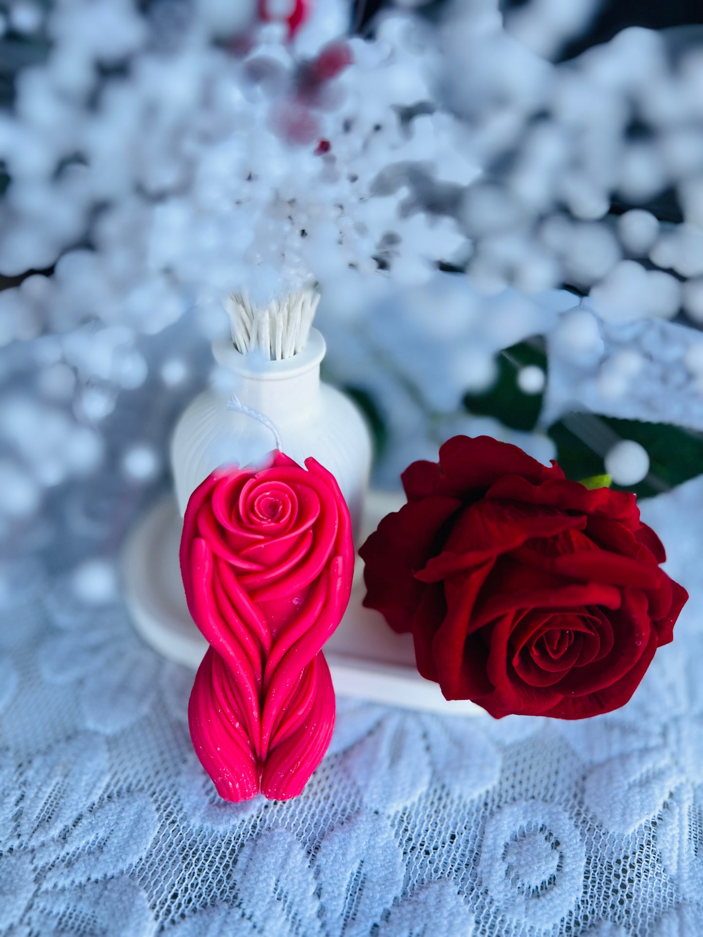 Valentine’s day Rose candle