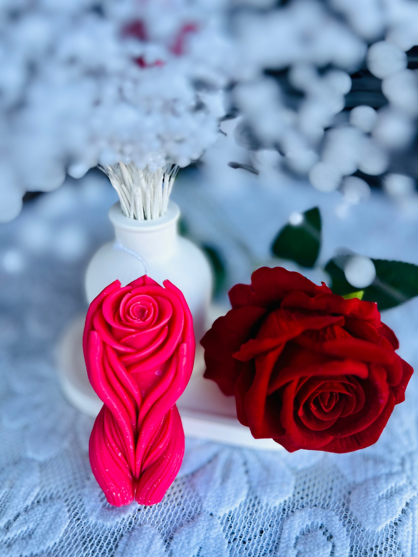 Valentine’s day Rose candle